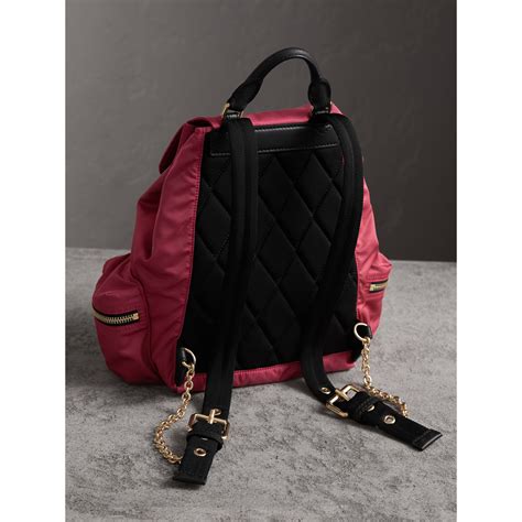 Burberry Nylon Medium Drawstring Rucksack Backpack, Pink